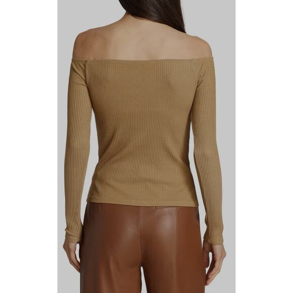 Enza Coste A Coste Off The Shoulder Knit Pullover Top in Sand | S - Picture 2 of 6